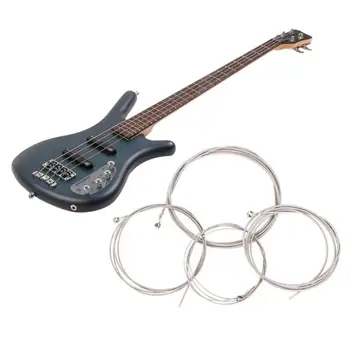  1 Takım 4 Adet Dize Bas Gitar Parçaları 4 Çelik Dizeleri Çapı 0.1 inç/0.08 inç / 0.055 inç / 0.04 inç Gitar Aksesuarları