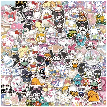 10/30/60/125 adet Kawaii Sanrio Çıkartmalar Estetik Hello Kitty Cinnamoroll Kuromi Benim Melodi Karikatür Çıkartmaları Sevimli Sticker Çocuklar için
