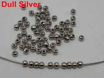  1000 Donuk Gümüş Renk Tonu Metalik Akrilik Pürüzsüz Yuvarlak Boncuk 4mm halka boncuk