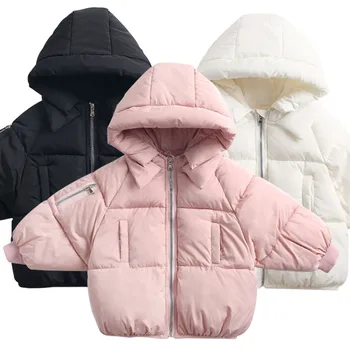  2-7Yrs çocuk Rahat Giyim Ceket Kız Soğuk Kış sıcak kapüşonlu ceket Çocuk pamuk dolgulu giysiler Çocuklar Sıcak Aşağı Ceket