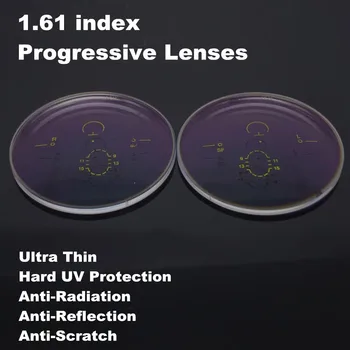  2 ADET 1.61 endeksi Ultra Ince Ilerici Bifokal Çok Odaklı Asferik Reçete Lensler CR-39 UV Anti Yansıtıcı Kaplama Gözlük