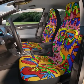  2 Adet SANAT Araba Sear Kapakları, araba klozet kapağı s araç koltuğu klozet kapağı Renkli Desen Şık Ön klozet kapağı s Koruyucular Arabalar için