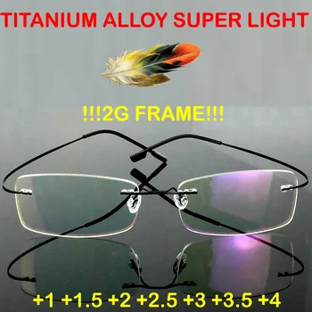  2019 Lentes De Lectura Marka Titanyum 2g!! Süper hafif Optik Gözlük Çerçevesi çerçevesiz Ultra Okuma +1 +1.5 +2 +2.5 +3 +3.5 +4