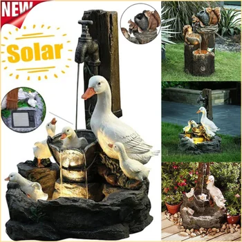  2022 Yeni Yaratıcı Bahçe Hayvan heykeli-güneş ışığı sincap odası Ev dekor ışık Heykeller Veranda Dekor için