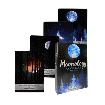  2022New Moonlogy Kehanet Kartları Oracle Kart Servet Söylüyorum Güverte Güverte ve PDF Kılavuz Kehanet Tarot Kartları Yeni Başlayanlar için
