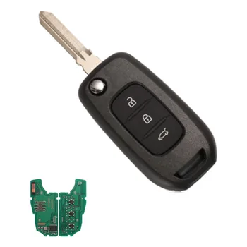  3 Düğmeler Çevirme Uzaktan Anahtar pcf7961 4A Çip Renault Kadjar Captur Megane 3 Sembol 433 MHz Hu138te