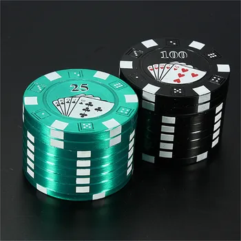  3 Katmanlar Poker Chip Stil Herb Bitkisel Tütün Öğütücü Sigara Boru Aksesuarları gadget Kırmızı / Yeşil / Siyah Bitkisel Sigara Değirmeni