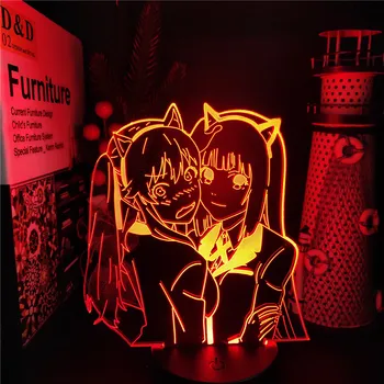  3D Lamba Anime Kakegurui Yumeko Jabami Meari Saotome Kediler Led Gece Lambası Illusion masa lambası yatak odası dekoru Lampara Manga Çocuk Hediye