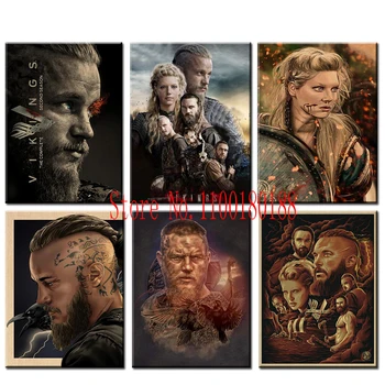  5d Dıy Elmas Nakış Boyama Komple Sezon Tv Serisi Vikings Karakter Ragnar Poster Çapraz Dikiş Mozaik Kiti Ev Dekor