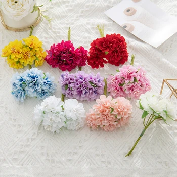  60 Adet yapay çiçekler Mini Ercik düğün buketi Noel Süslemeleri Ev Dıy El Yapımı Çelenkler Aksesuarları Sahte Bitkiler
