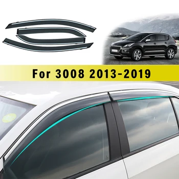  ABS 4 adet Araba Styling Duman Pencere Güneş Yağmur Visor Deflector Guard Peugeot 3008 2013-2018 5008 2010 Aksesuarları