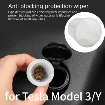  Araba sileceği Su Giriş Filtresi Tıkanma Önleyici tozluk için Otomatik Modifikasyon Aksesuarları Tesla Modeli 3 Model Y 2017-2022