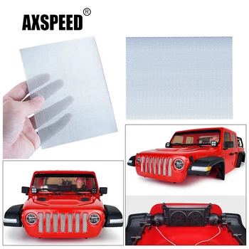  AXSPEED Paslanmaz Çelik Ön Kaput Grille Radyatör Mesh Eksenel SCX10 Jeep Wrangler 1/10 RC Paletli Araba Parçaları Aksesuarları