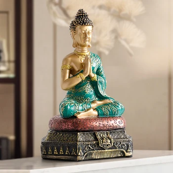  Buda Heykelleri Tayland Bahçe ofis ev Dekor Masa süsleme feng shui hindu oturma Buda heykelcik Dekorasyon