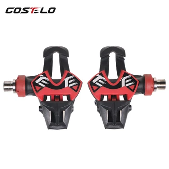  Costelo Ultralight Yol Pedallar Karbon Pedalı Bisiklet Yol bisiklet pedalları Cleats ıle 165 g/çift