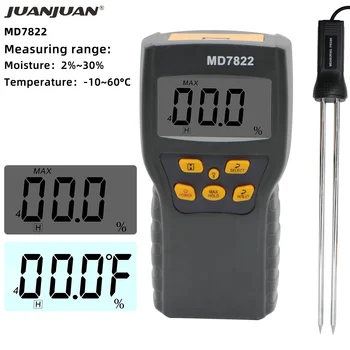  Dijital lcd ekran Tahıl Higrometre Termometre Nem Ölçer MD7822 Nem Sıcaklık Test Cihazı Buğday Mısır Pirinç