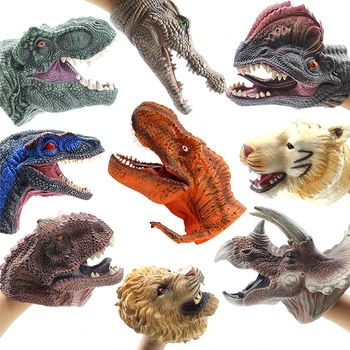  Dinozor kukla Dinozor Eldiven Oyuncak Yumuşak Kauçuk Jurassic Simülasyon Tyrannosaurus Rex 3-6 Yaşında çocuk Oyuncak Hayvan h