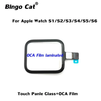  Dokunmatik ekran digitizer Cam Lens Paneli + OCA Film Apple Watch iWatch Serisi 2 3 4 5 6 SE 38mm 44mm LCD Dış Cam Sensörü
