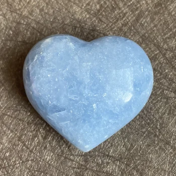  Doğal Selestit Kalp Cilalı Kristal Kuvars Kaya Dekorasyon Taş Mineral Şifa Reiki