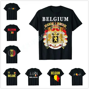  Erkek Kadın T Shirt Daha Fazla Tasarım Belçika Ulusal Belçika Arması T-Shirt Hip Hop %100 % Pamuk Tees Tops