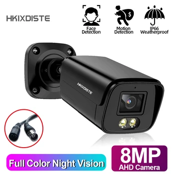  HKIXDISTE AHD CCTV Kamera 8MP Ev Açık Tam Renkli Gece Görüş Analog Video Gözetim Kamera Sistemi DVR BNC XMEYE Kam