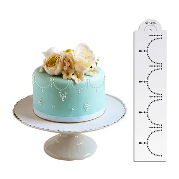  Inci Kolye kek kalıbı Kek Tasarım Dekorasyon Araçları Fondan Gıda Stencil Plastik Şablon Kalıp Bakeware