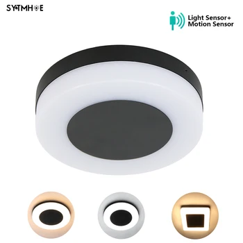  Ip65 Alüminyum siyah sundurma açık alan tavanı lamba Hareket Sensörü İskandinav Su geçirmez Modern Led tavan ışık Banyo mutfak yatak odası