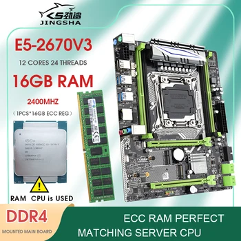  JINGSHA Anakart İşlemci ve Bellek Kiti Xeon E5 2670 V3 LGA2011-3 CPU 1 adet X 16 GB 2400 mhz Ram ddr4 RECC