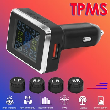  Kablosuz Araba Lastik Basıncı İzleme Sistemi Alarm TPMS Uyarı Sıcaklık Dijital Görüntülemek Oto Lastik Baskı LCD Monitör