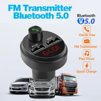  KEBİDU 3.4 A çift USB araba şarjı Cep Telefonu için FM Verici Bluetooth Araç Ses MP3 Çalar TF Kart Araç Kiti Araç Telefonu Şarj Cihazı