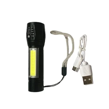  LED Güç Meşale USB Şarj Edilebilir Mini El Feneri Süper Parlak Cep Küçük Ev Uzun Atış Açık Küçük El Feneri