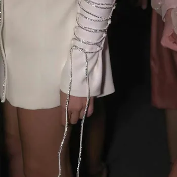  Lüks 150cm Süper Uzun Rhinestone Bandaj Kol Zinciri Bilezik Takı Kadınlar için Kristal Püskül Düğün El Zinciri Aksesuarları
