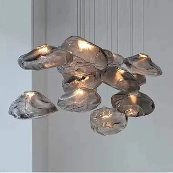  Lüks cam tavan avize oturma odası dekorasyon lambaları Nordic kolye ışık yemek odası avize iç mekan aydınlatması parlaklık