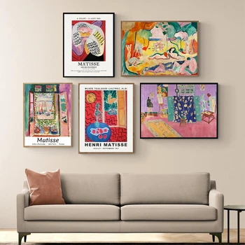  Matisse Vintage Soyut Resim Galerisi duvar sanatı tuval Baskılar Moda Retro Posteri Resimleri ıçin Oturma Odası Ev Dekor