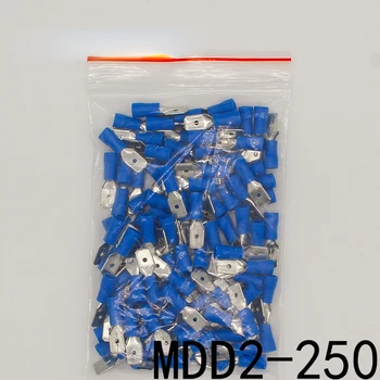  MDD2-250 MDD2. 5-250 erkek İzoleli Spade Hızlı Bağlantı Terminalleri Sıkma Terminali AWG 100 Adet / paket MDD