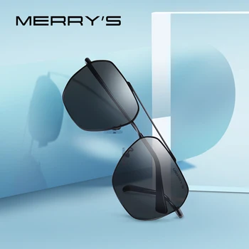  MERRYS tasarım Erkekler Klasik Kare Güneş Gözlüğü Havacılık Çerçeve HD Polarize Güneş Gözlüğü Sürüş Erkekler Için UV400 Koruma S8211
