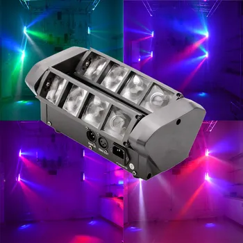  Mini Led Örümcek ışık 8X10W RGBW hareketli kafa ışın ışık 8 led gözler hareketli kafa DJ etkisi aydınlatma bar gece kulübü için