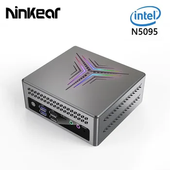  Ninkear Mini PC Intel Işlemci N5095 Windows 10 Win 11 Bilgisayarlar 8 GB DDR4 512 SSD Çift Ekran RGB LAN VGA BT Computador Gamer