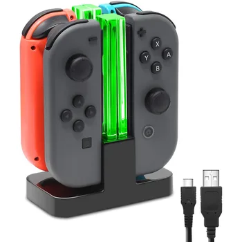  Nintendo Anahtarı 4 Denetleyici Şarj Cihazı LED Göstergesi şarj standı İstasyonu Nintendo Anahtarı Nintendoswitch NS OLED Aksesuarları