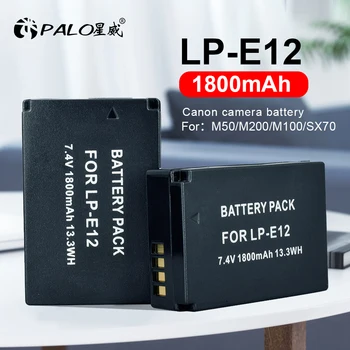  PALO 1-4 adet LP-E12 LPE12 LP E12 şarj edilebilir canon için pil EOS M EOS M10 EOS M50 EOS M100 100D Öpücük X7 Rebel SL1 DSLR Kamera