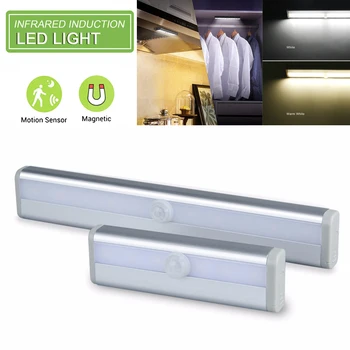  PIR LED hareket sensörlü ışık Dolap Dolap Yatak Lambası Dolap Altında LED Gece Lambası Dolap Merdiven Mutfak