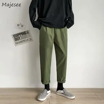  Rahat pantolon Erkekler Katı Basit Moda Ayak Bileği uzunlukta Tasarım 5 Renk Kore Tarzı Popüler Üstleri Kolej Tüm Maç Bahar Yeni Retro
