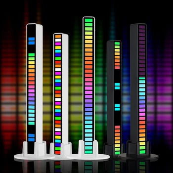  RGB LED şerit ışık müzik Ses kontrolü Pikap ritim Ortam atmosfer lamba çubuğu renkli Lamba için Parti araba masası dekorasyon