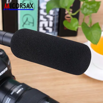  Uzun Mikrofon Sünger Kapağı Çevre Sünger Cam için 18 ~ 20cm Profesyonel Röportaj Kameralar Mikrofon Toz Geçirmez Kap