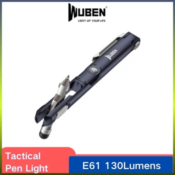  WUBEN E61 LED EDC kalem ışık çok fonksiyonlu USB şarj edilebilir el feneri 130 lümen manyetik yazma için ev aydınlatma