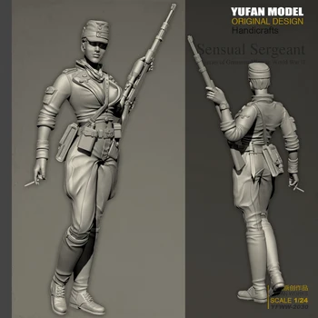  YUFAN Model 1/24 Reçine Kitleri seksi kadın topçu reçine asker kendinden montajlı (75mm) YFWW-2030