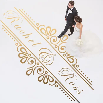  Özel Büyük Gelin Damat adı Düğün Dans Pisti Parti Duvar Sticker Düğün Monogram Kişiselleştirilmiş Adı Çıkartması Vinil Ev Dekor