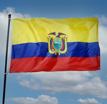  Ücretsiz Kargo Ekvador Bayrağı 90x150cm Polyester Kumaşlar Çift Taraflı Baskılı EC ECU Ekvador Ulusal Afiş Dekorasyon İçin