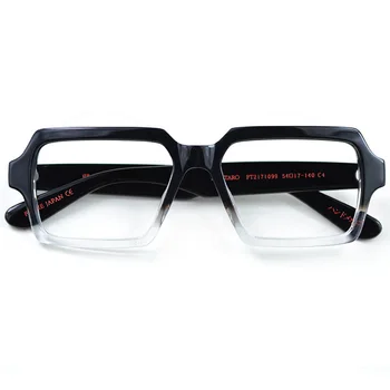  Şeffaf Vintage Gözlük Çerçeveleri Kadın Erkek Optik Gözlük RX Siyah + şeffaf Miyopi Gözlük Boy El Yapımı Şeffaf Gözlük